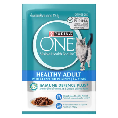 Purina ONE 70g Healthy Adult 貓濕糧 成貓配方 海魚 Ocean Fish in Gravy 1+ Years (正價$11) (12562698)